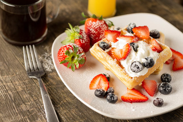 Belgian Waffle Breakfast