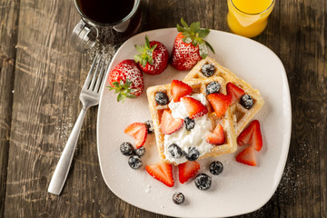 Belgian Waffle Breakfast