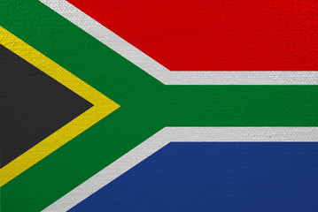 South Africa flag on canvas