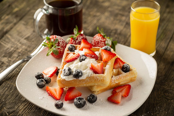 Belgian Waffle Breakfast