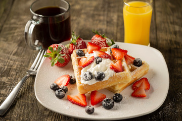 Belgian Waffle Breakfast