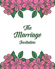 Vector illustration marriage with floral frame hand drawn