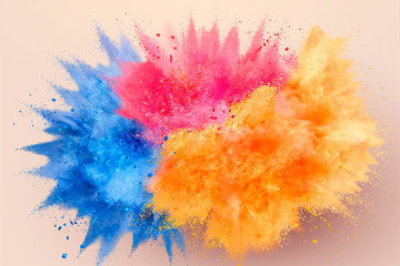 Exploding colorful powder