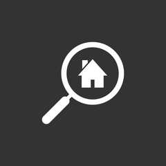 Icon search real estate on a magnifier