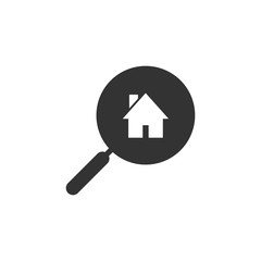 Icon search real estate on a magnifier
