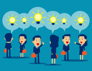 Business people presenting ideas. Concept business vector illustration, Teamwork.