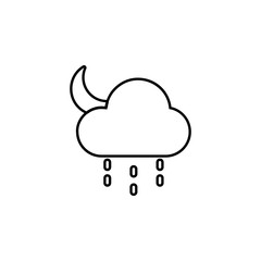 crescent, rain, cloud icon. Simple thin line, outline vector element of Weather icons set for UI and UX, website or mobile application