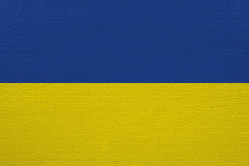 Ukraine flag on canvas