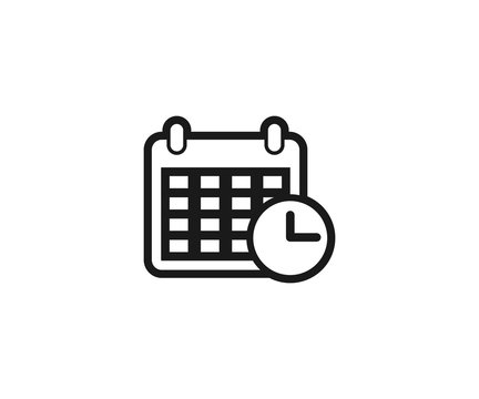 Calendar with a clock time tools vector