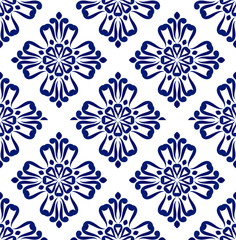 indigo pattern with flower
