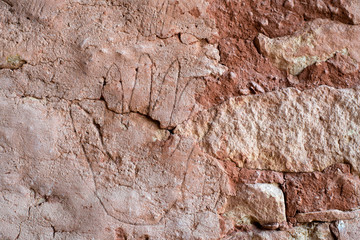 Six Fingered Hand Etching in Plaster in Canyons of the Ancients National Monument, Colorado, United States