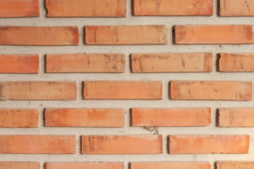 Vintage red brick wall for home in countryside.
