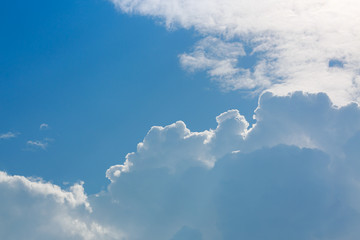 fluffy cloud above clear blue sky