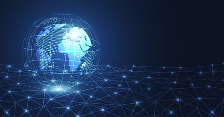 Global network connection. World map point and line composition concept of global business. Vector Illustration