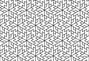 The geometric pattern with lines. Seamless vector background. White and black texture. Graphic modern pattern. Simple lattice graphic design