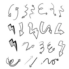 hand drawn arrow set vector