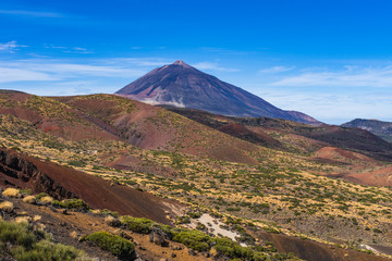 Stunning view of the Teide volcano. Las Cañadas del Teide. Tenerife. Canary Islands..Spain