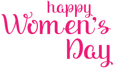 Happy womens day ornate lettering text greeting card