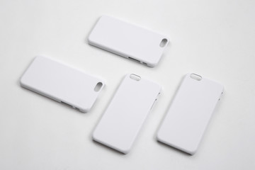 Fototapeta premium white plastic Phone cases. Phone Cover.