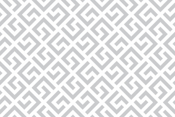 Abstract geometric pattern with stripes, lines. Seamless vector background. White and grey ornament. Simple lattice graphic design.
