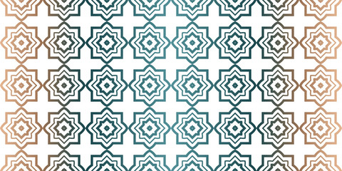 Modern Decorative Seamless Traditional Geometric Pattern. Vector Colored Illustration. Paper For Scrapbook. Brown green color