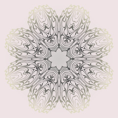 Decorative Ornament With Mandala. Anti-Stress Therapy Pattern. Vector Illustration. Pastel, beige color