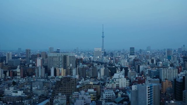 東京　タイムラプス　夕暮れから夜景　長時間撮影