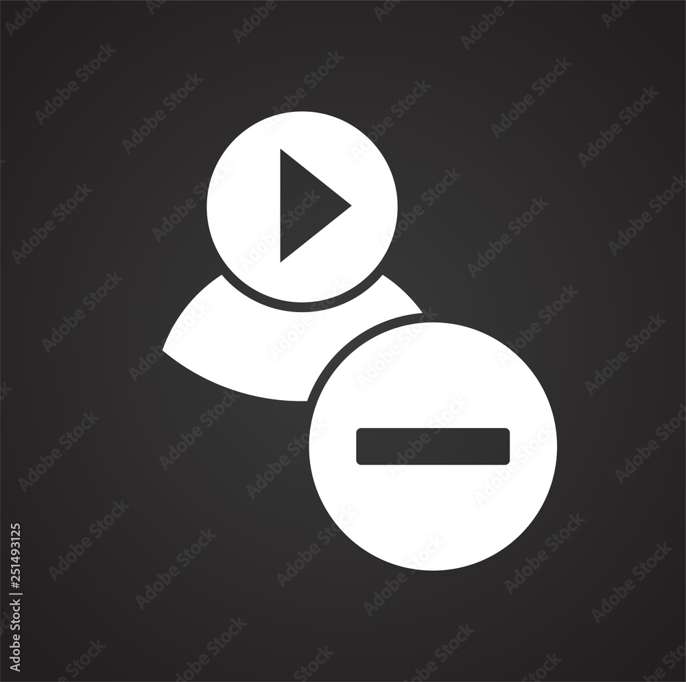 Poster video blogger community icon on black background for graphic and web design, modern simple vector si