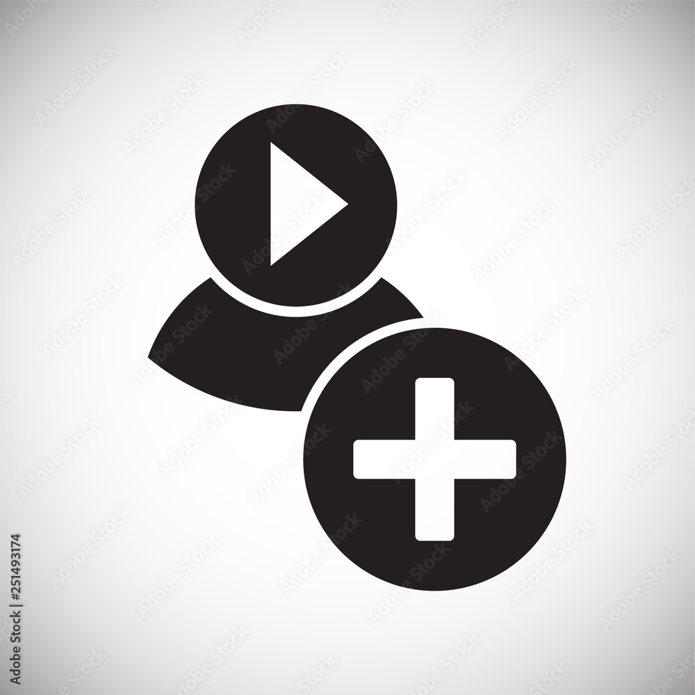 Poster video blogger community icon on white background for graphic and web design, modern simple vector si