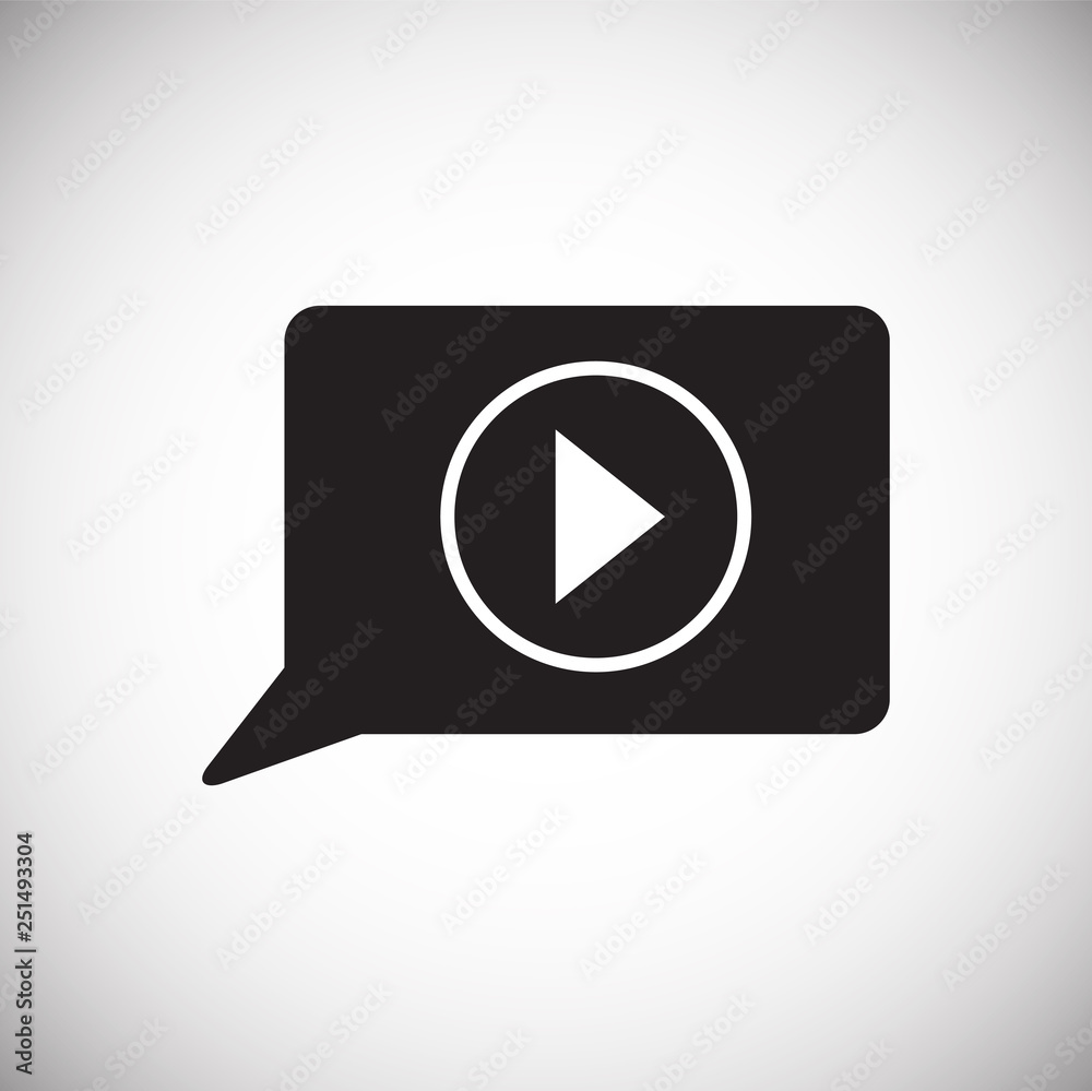 Poster video blogging icon on white background for graphic and web design, modern simple vector sign. inter