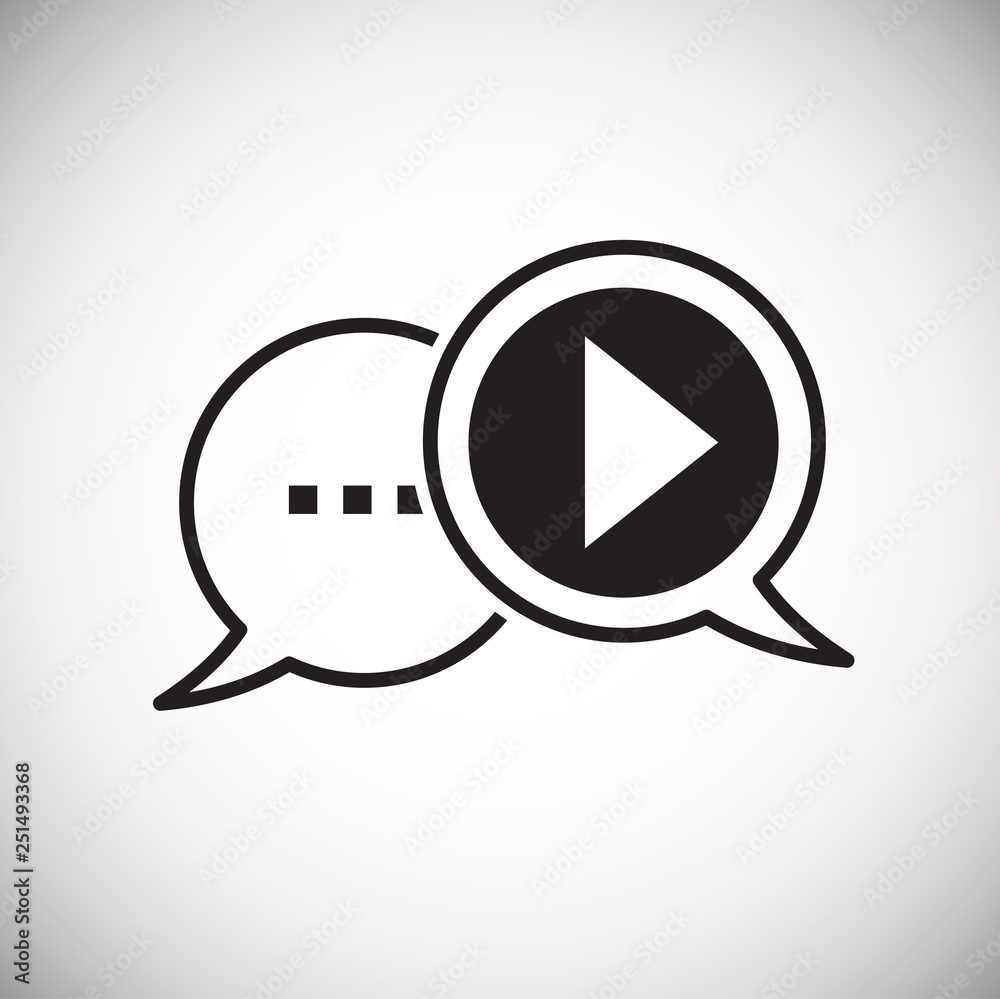 Poster video blogging icon on white background for graphic and web design, modern simple vector sign. inter