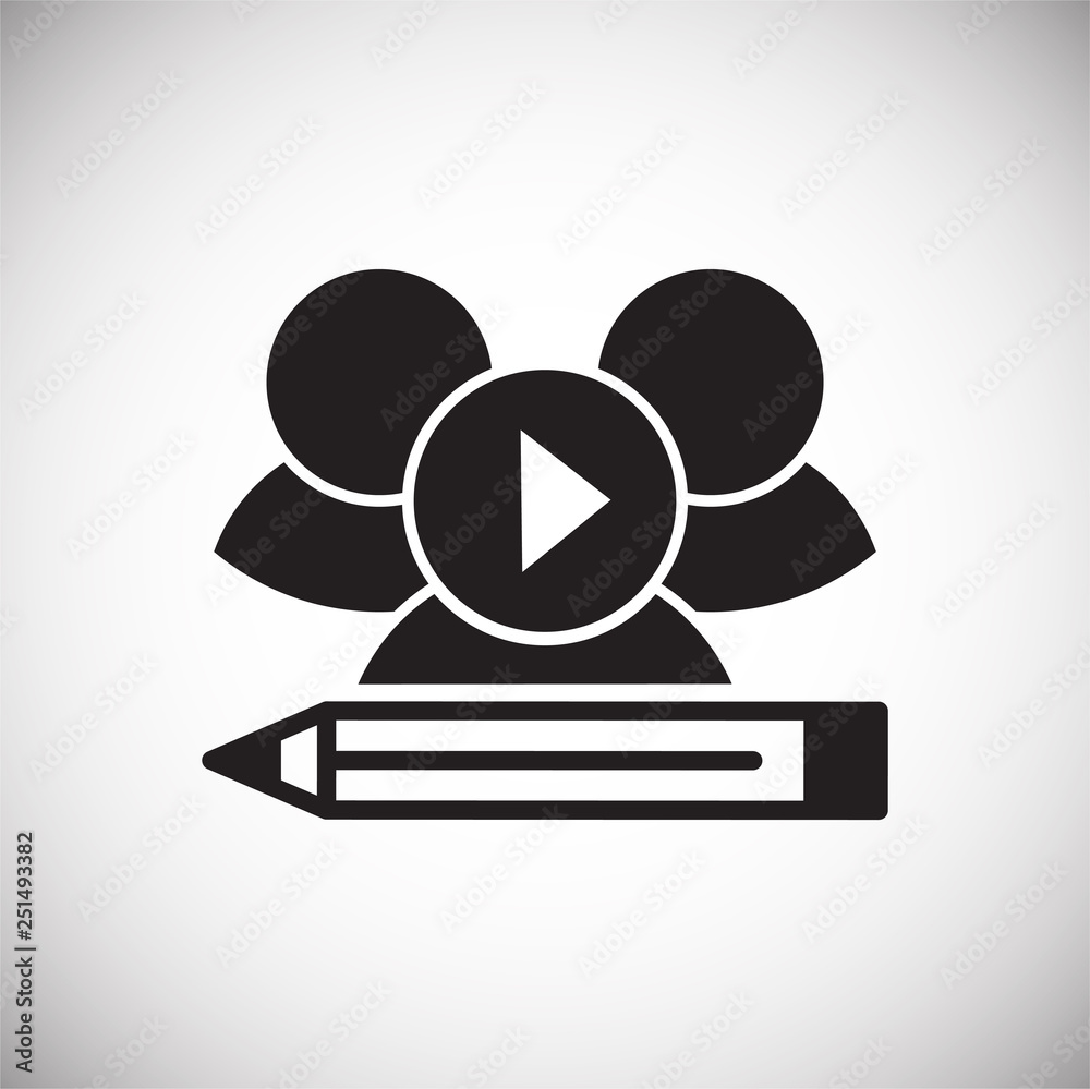 Poster video blogging icon on white background for graphic and web design, modern simple vector sign. inter