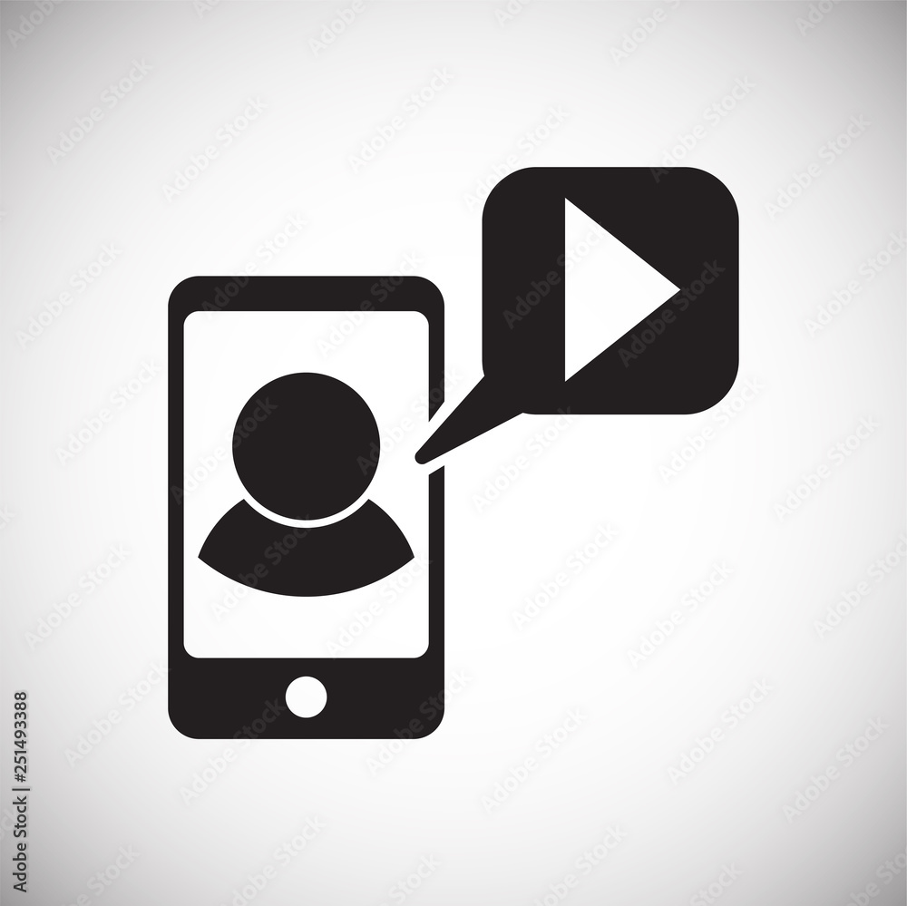 Poster video blogging icon on white background for graphic and web design, modern simple vector sign. inter