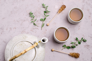 Fototapeta na wymiar Traditional green herbal tea