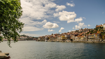 Obraz premium Aerial view of the city of Porto, Portugal, showing reed rooftops