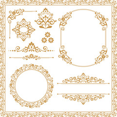 Vintage Set. Floral elements for design monograms, invitations, frames, menus and labels. Graphic design of the website, cafes, boutiques, hotels, wedding invitations.