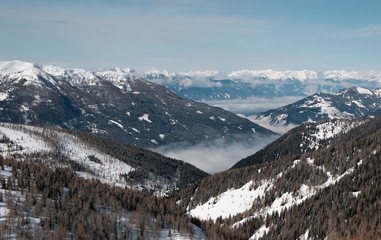 Skiing area St. Oswald/Bad Kleinkircheim in Carinthia/Austria