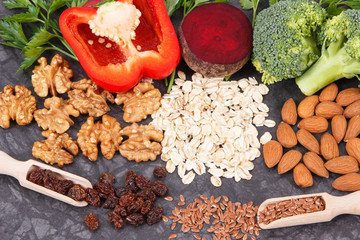 Ingredients containing vitamins and minerals, healthy food recommended for hypertension or diabetes