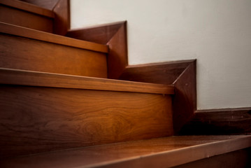 Fototapeta na wymiar Interior with wooden staircase