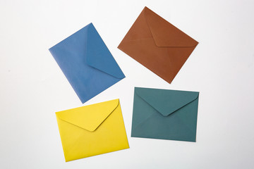 a variety of colored envelopes
