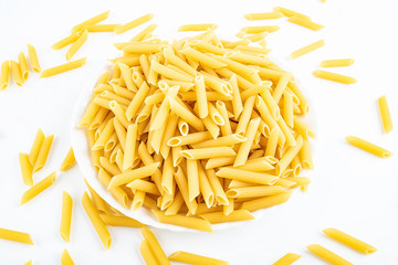 Beveled tube pasta spaghetti