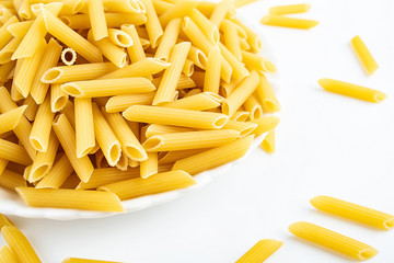 Beveled tube pasta spaghetti