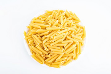 Beveled tube pasta spaghetti