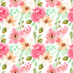 beautiful flower watercolor seamless pattern