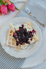 Waffles with blueberries