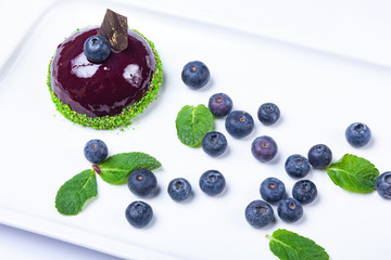 Dessert with Blueberry and Mint