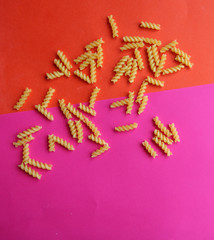 groats pasta peas bright background