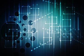 2d illustration Abstract futuristic electronic circuit technology background
