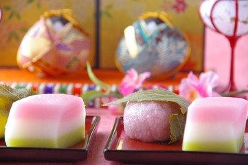 菱餅と桜餅　ひな祭り　ひな祭りの和菓子