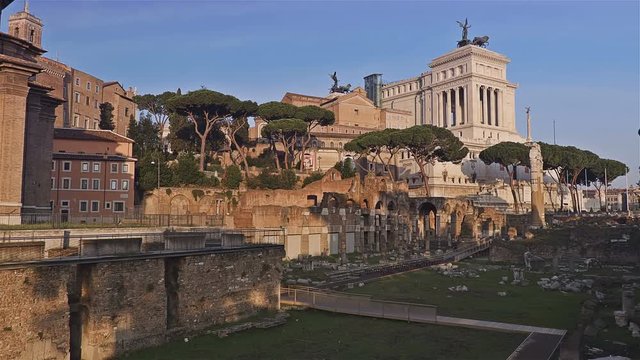 Time lapse. Ruins Of The Roman Forum, Rome, Italy